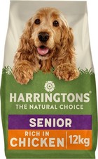 Harringtons Senior Complete Dry Dog Food Chicken & Rice 12kg - Made with All Nat 3.60 per kilo