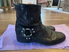 Frye Harness Womens Black Leather Biker Ridin...