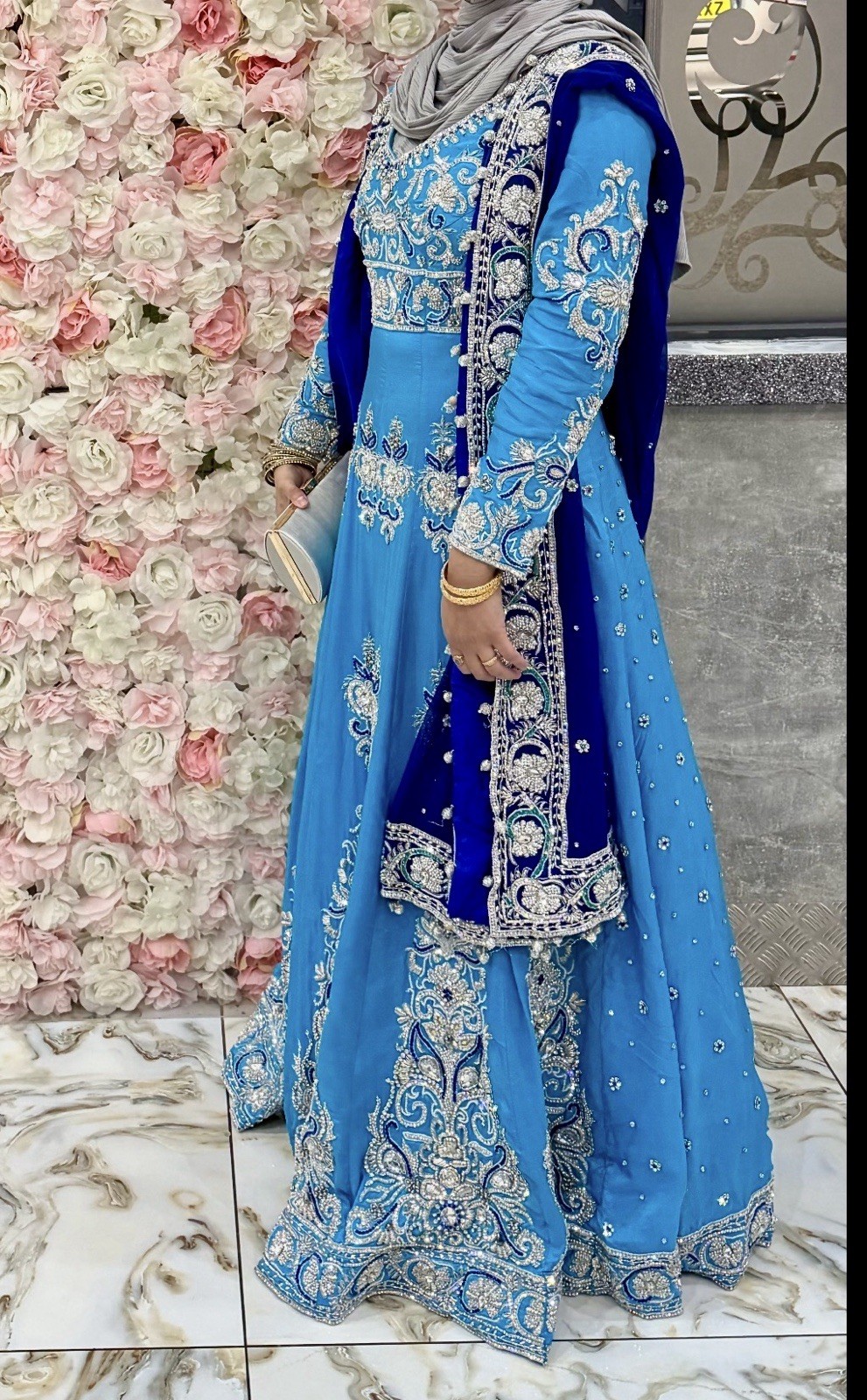 Women’s Blue dress with Dupatta Size 8