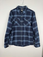 Colorado Clothing Men M Shacket Blue/Navy Plaid Thick Flannel w/Pockets