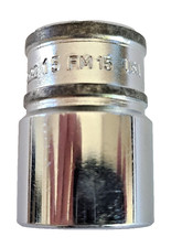 Snapon Tools USA FM15 Metric 15mm Shallow Chrome Socket - 3/8