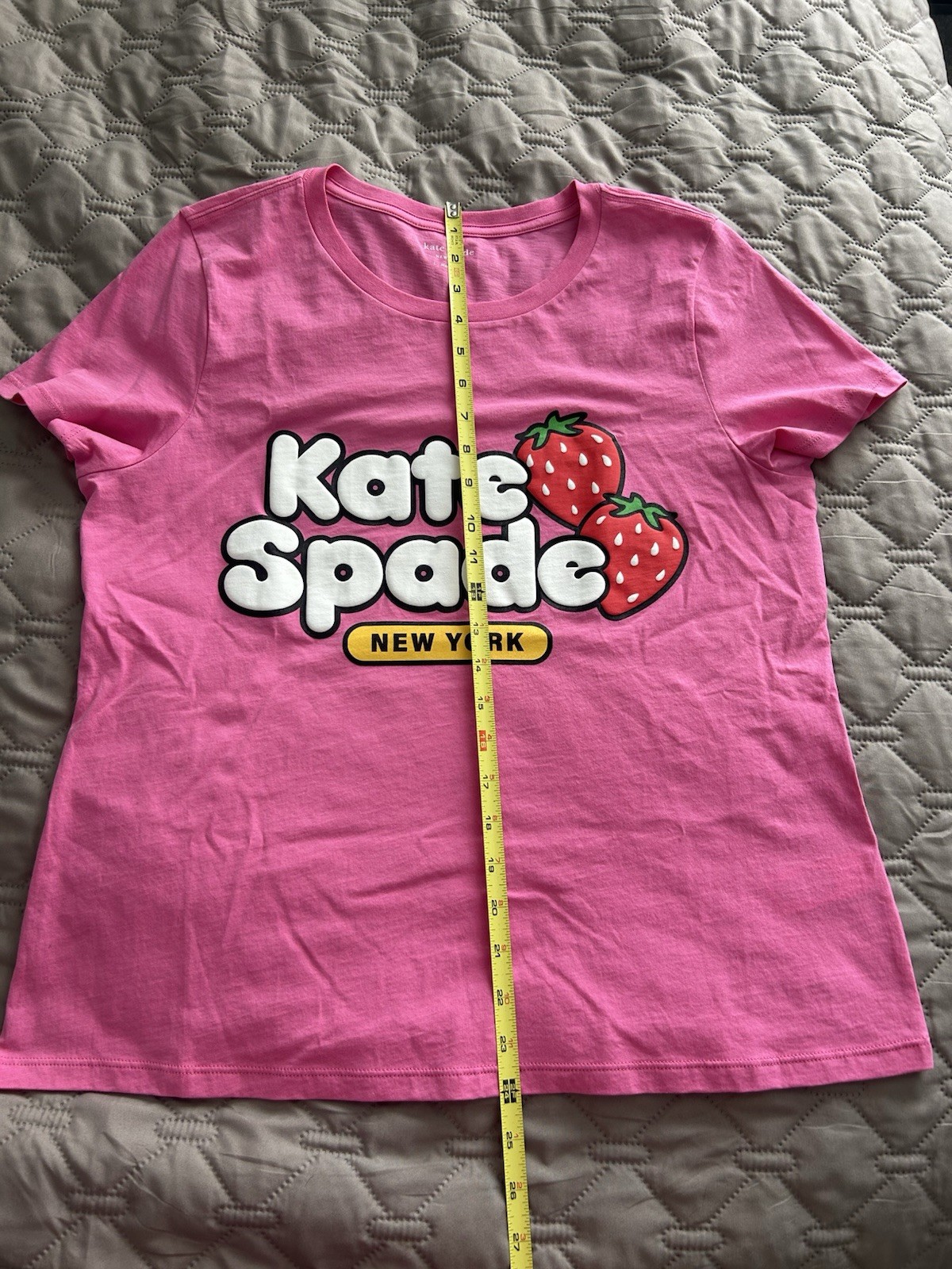 Kate Spade Candy Strawberry T-Shirt. Womens Size Large. New. Never Worn thumbnail 6