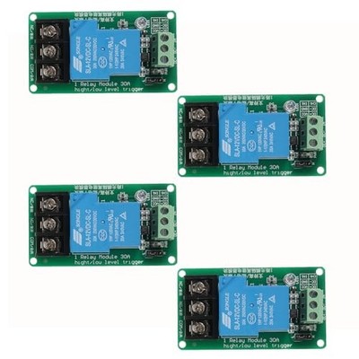  4pcs 12V 30A 1-Channel Relay Module High Low Level Trigger 12V-1 Channel-4pc
