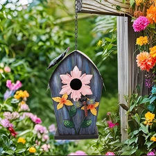 Metal Bird Houses for outside Hanging Wild Bird House Outdoor Decorative Garden