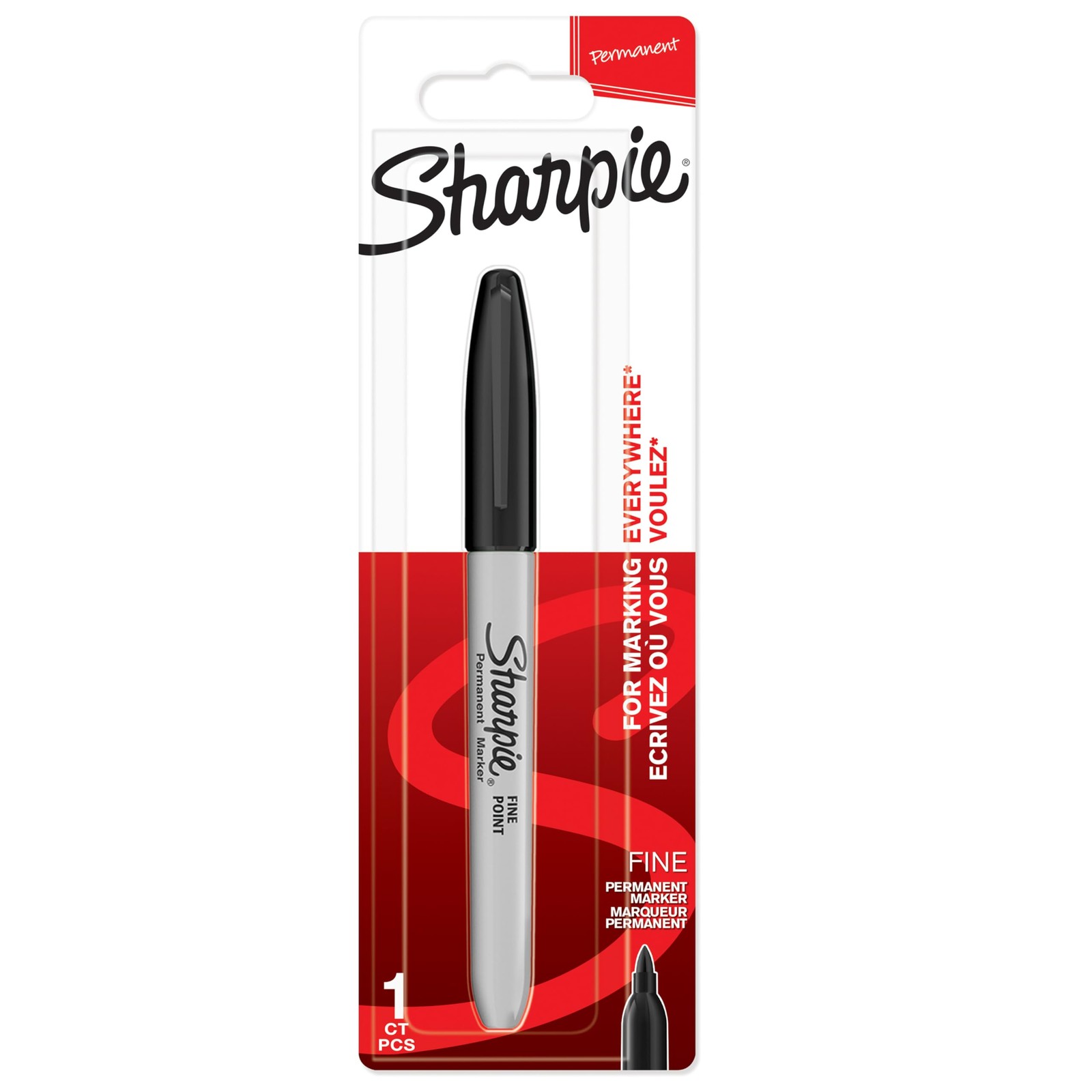 Sharpie Permanent Marker   Fine Point for Bold Details   Black Ink   1 Marker Pe