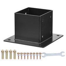 4x4" Metal Deck Base Support Square Post Bracket Deck Railing Base