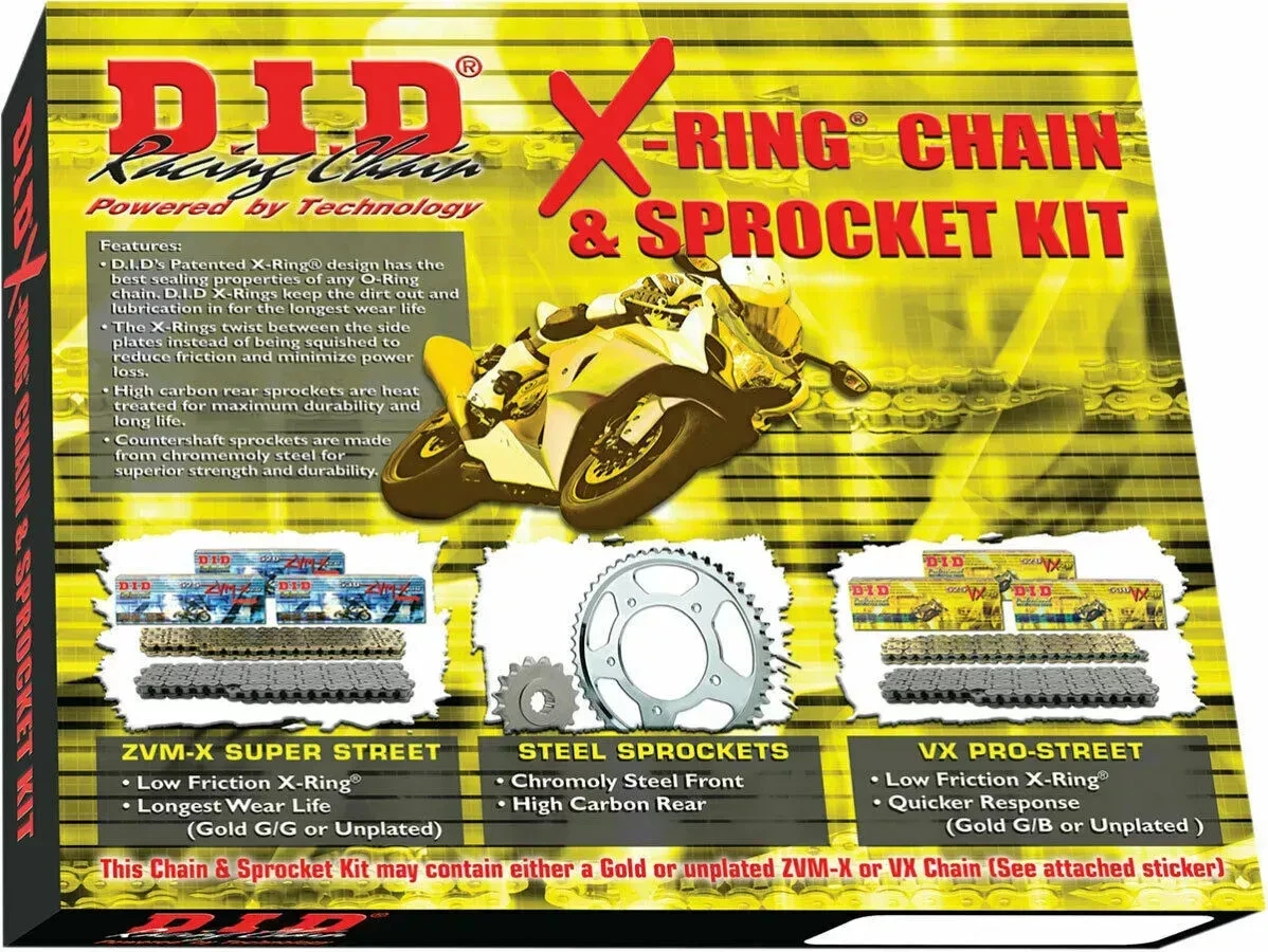 DID VX2 Pro-Street X-Ring 520 Chain/Sprocket Kit (15/40) 2003-04 ZX-6R Ninja