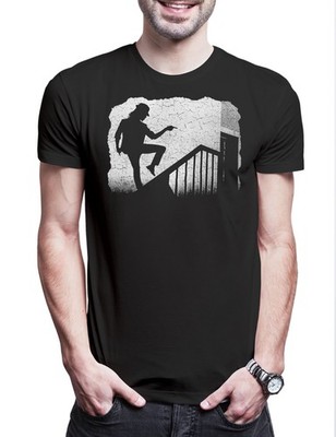 Nosferatu Stairs MJ Herren T-Shirt Horror Shadow King Of Vampir Music Lugosi Pop