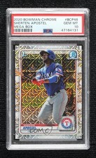 2020 Bowman Chrome Prospects Mega Box Mojo Refractor Sherten Apostel PSA 10 x2o