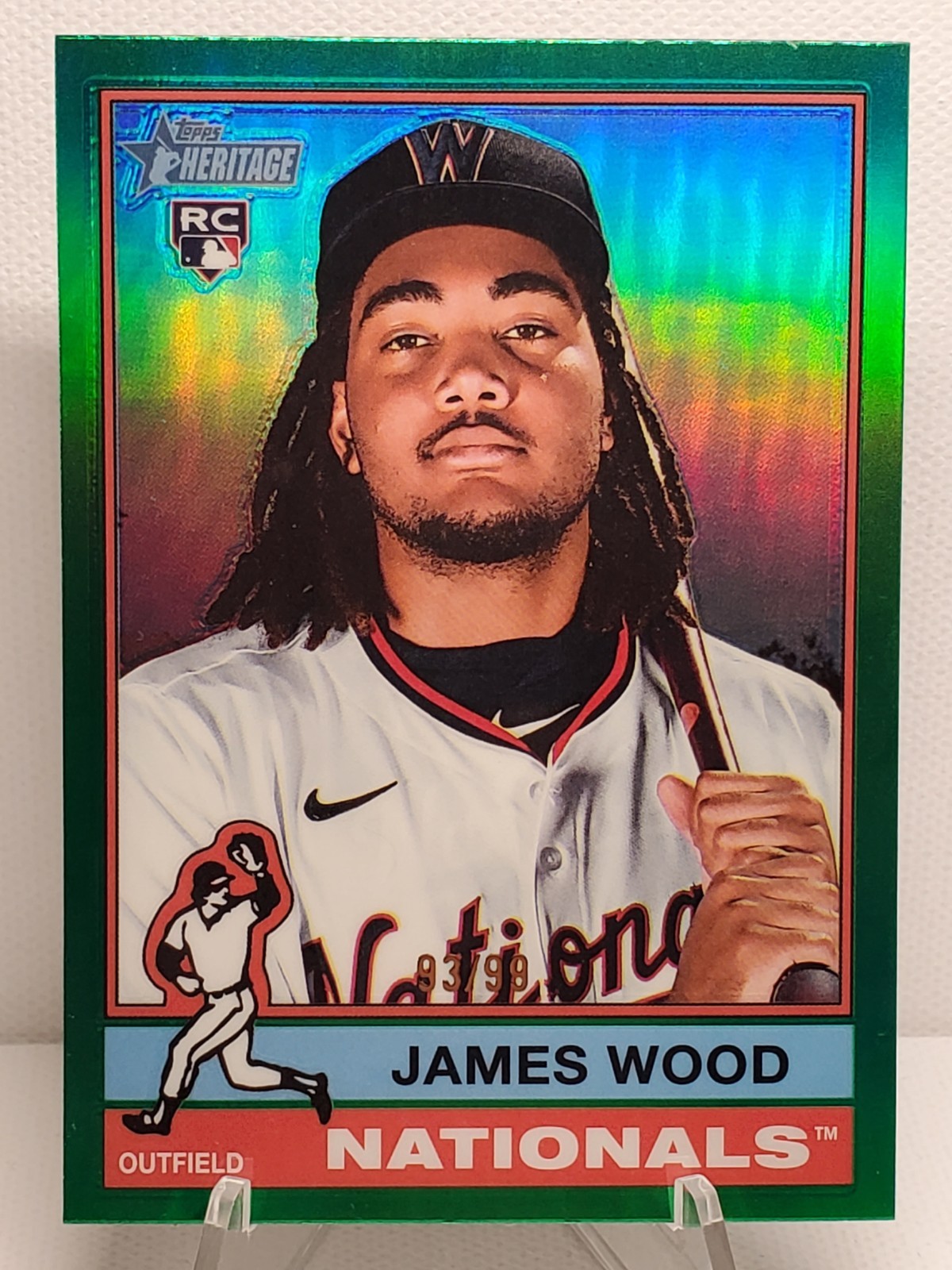 2025 Topps Heritage - James Wood #231 Chrome Green Border /99 (RC)