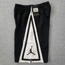 Jordan Boys Black White Basketball Shorts Jumpman 955702-023 Size Large New