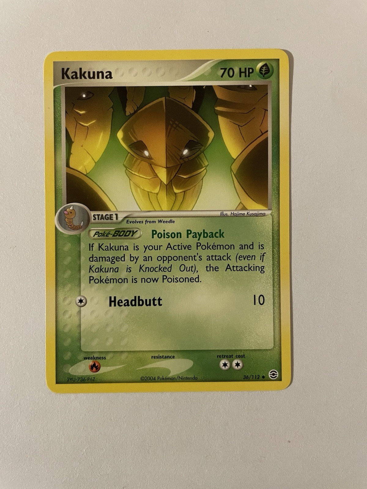 Kakuna 36/112 FireRed & LeafGreen Uncommon Pokemon Card R3B