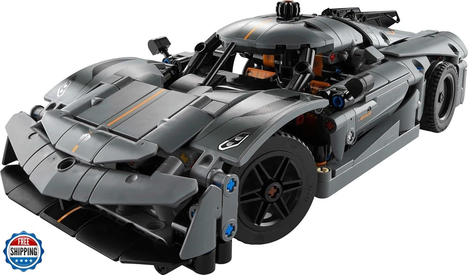 LEGO Technic Koenigsegg Jesko Absolut Grey Hypercar, Sports Car Building Toy  - Image 4 of 4