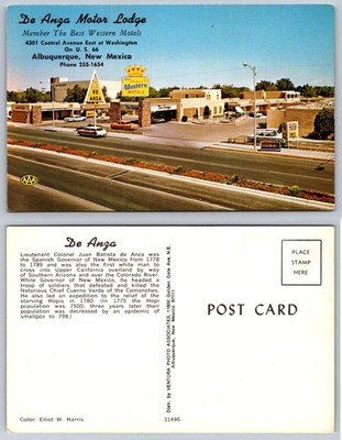 Vintage De Anza Motor Lodge Postcard Albuquerque New Mexico Route 66 Best