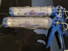 2 x Hippo Dual Barrel Sealant Gun Heavy Duty Silicone Mastic Caulk Foil Sausage