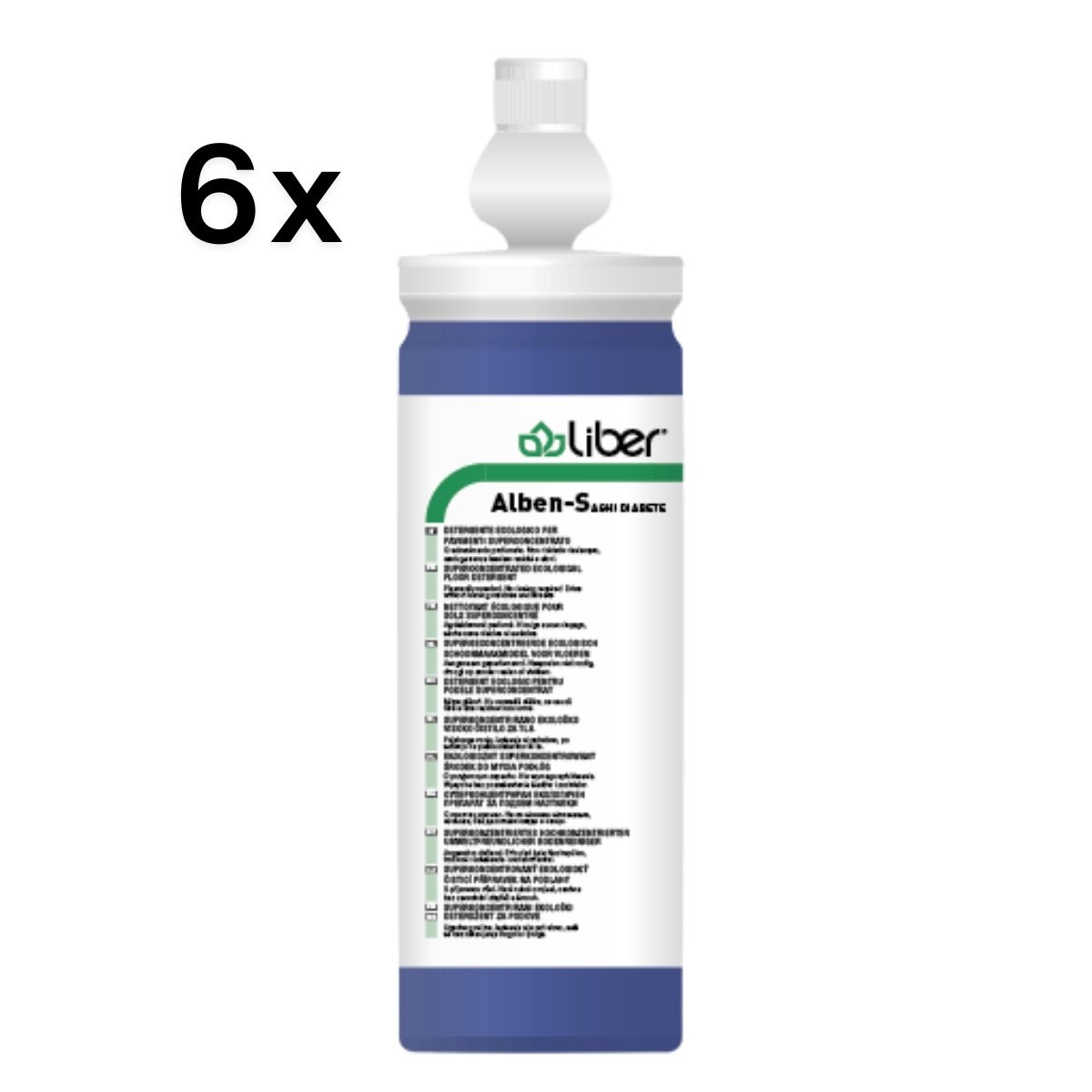 Liber AlbenS Aghi di Abete 1 L x 6 pz, Detergente Pavimenti Eco Superconcentrato