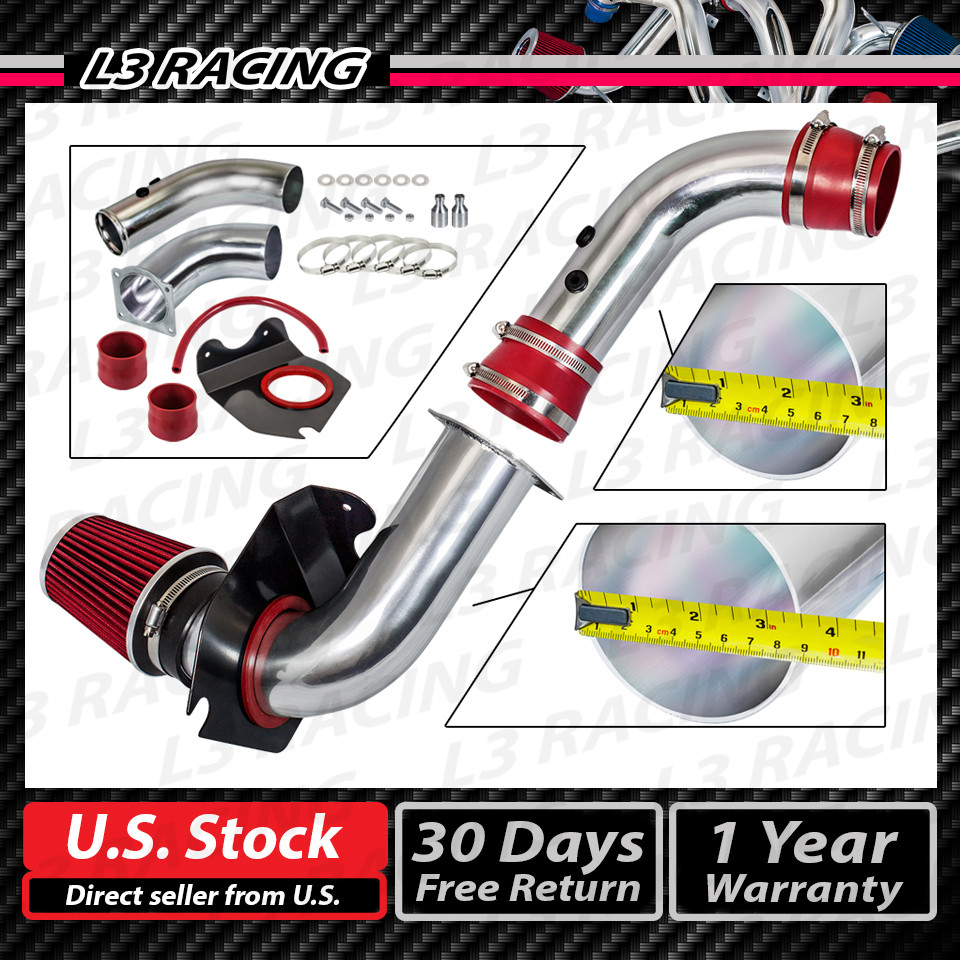 RED COLD AIR INTAKE KIT + DRY FILTER FOR FORD 94-98 Mustang Base 3.8L V6