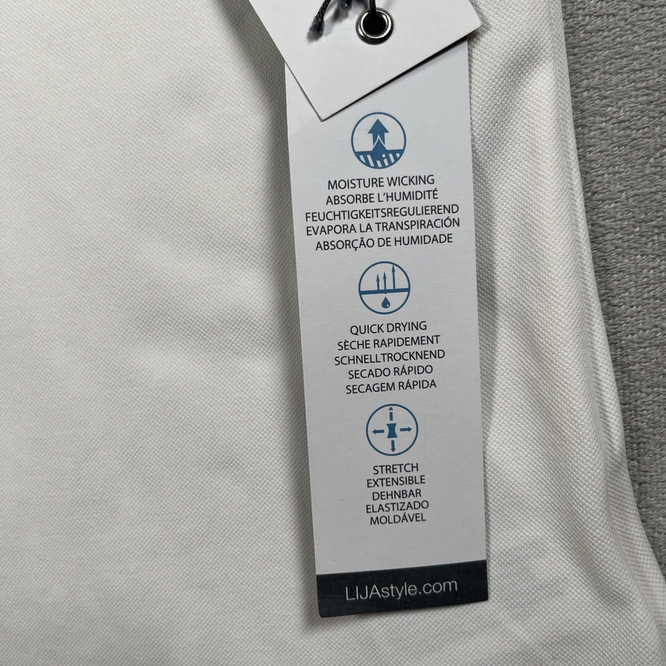 Lija Relaxed Polo Shirt Size L Relaxed Golf White Short Sleeve Multicolor Button - Image 3 of 4