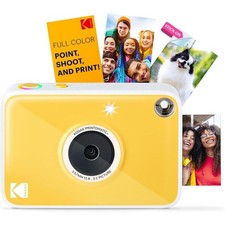 KODAK Printomatic Instant Print Camera Yellow 10MP, RGB LED, Zink Photo Prin