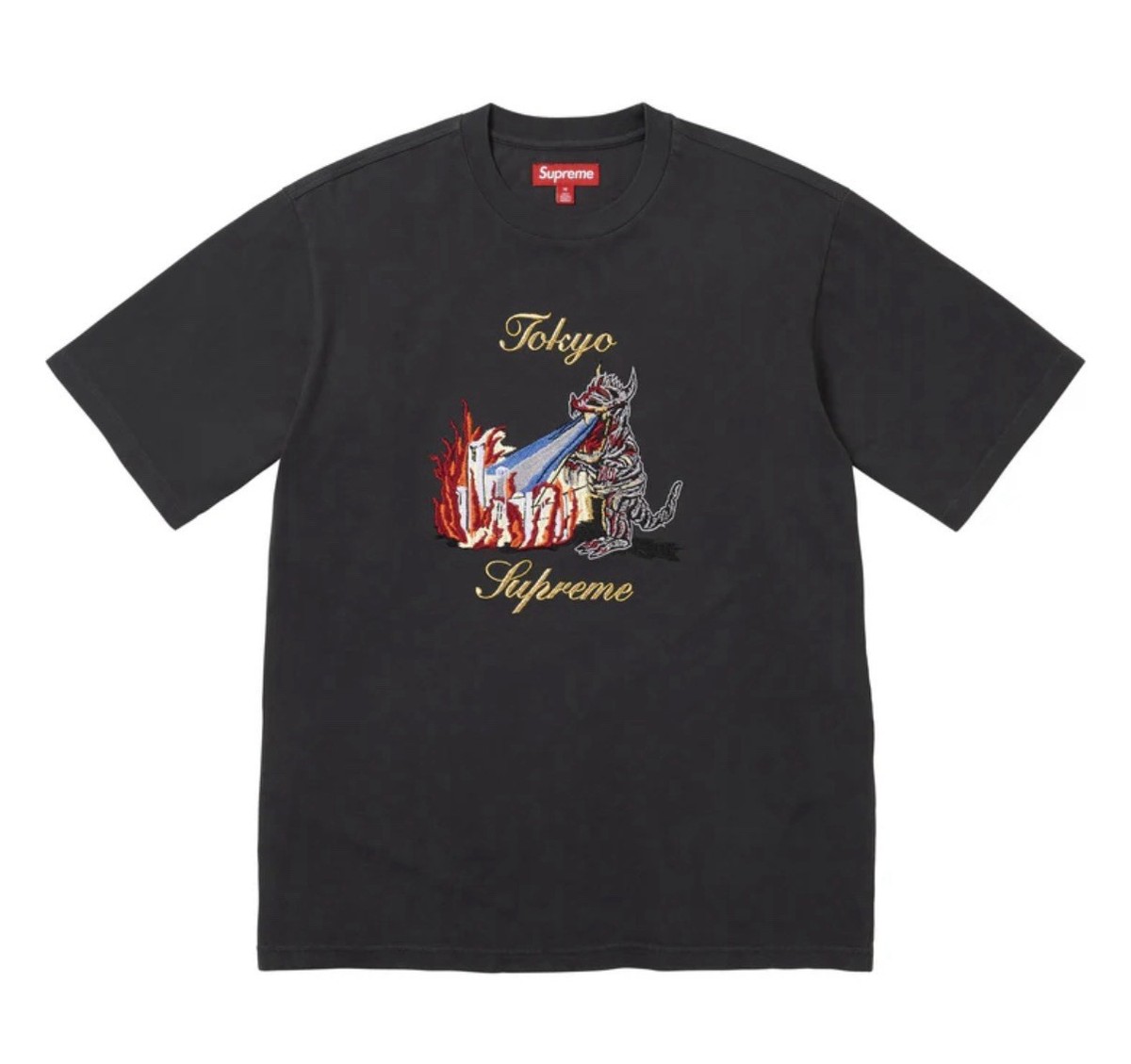 Supreme Godzilla Tokyo Graphic Tee Black Men's Size M Short Sleeve