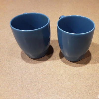 Set of 2 Corelle Coordinates Stoneware Coffee Mugs Medium Blue 12 Oz