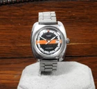 Vintage Timex Orange + Black Date Dial Manual Wind - Spares/Repair