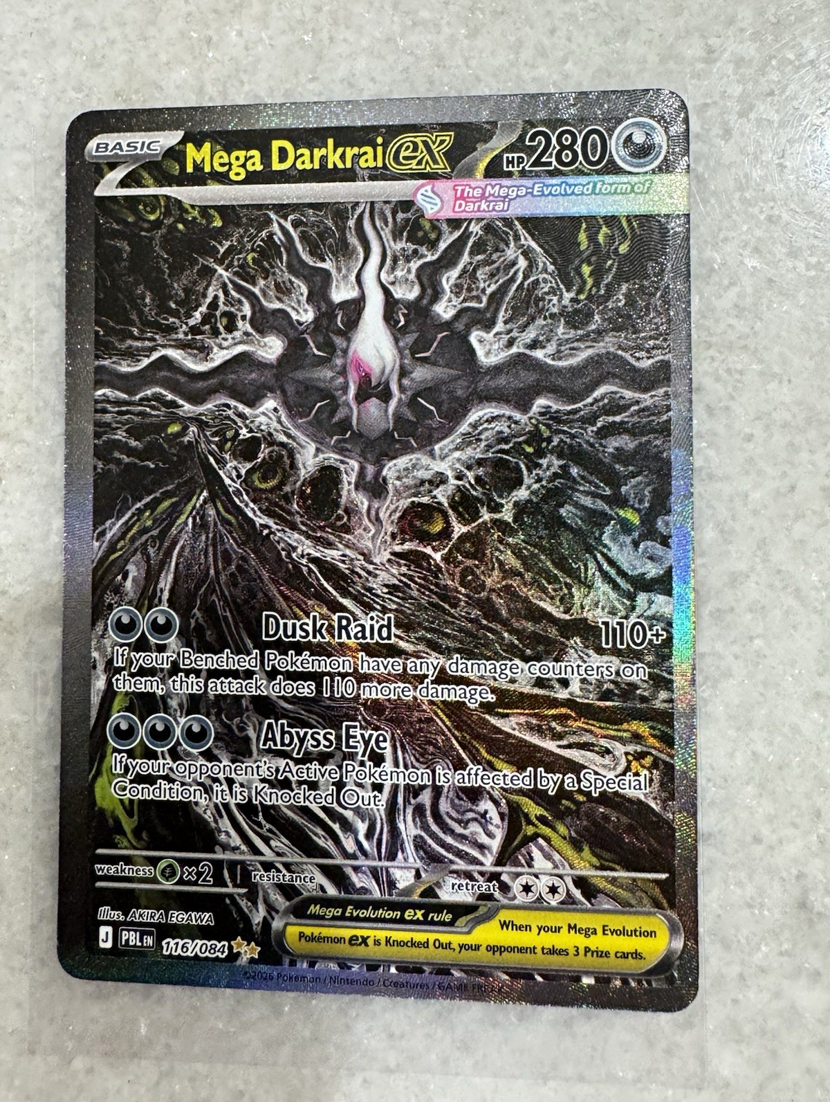 Mega Darkrai ex 116/084 Me05: Pitch Black Holo Pokemon