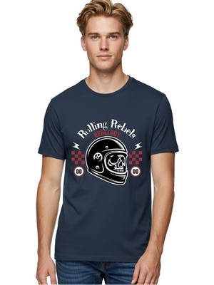 Rolling-Rebels-Rebelboy Mens Graphic Tee,100% Cotton,Casual Summer Wear