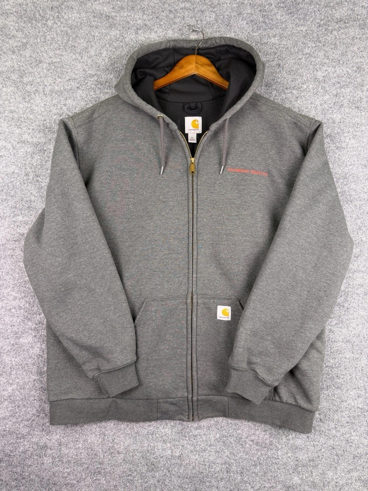 Carhartt Rain Defender Full Zip Hoodie Men XL Grey Thermal Lined 100632-024