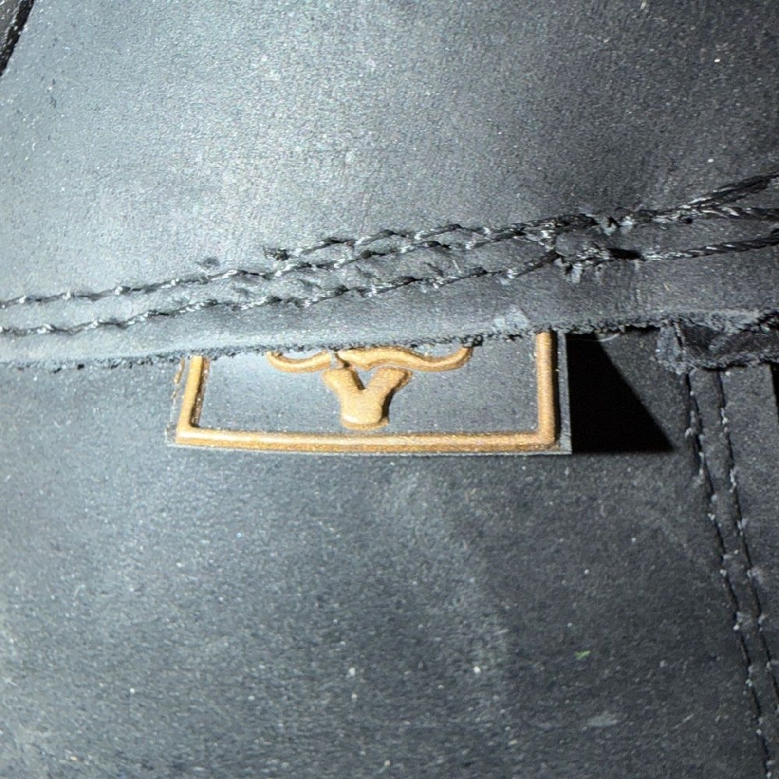 Black Python Print Square Toe Boots with Double Z… - image 12