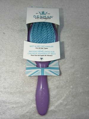 Denman Wet Detangler Detangling Brush All Hair Types Vegan Purple Blue D095SVLT