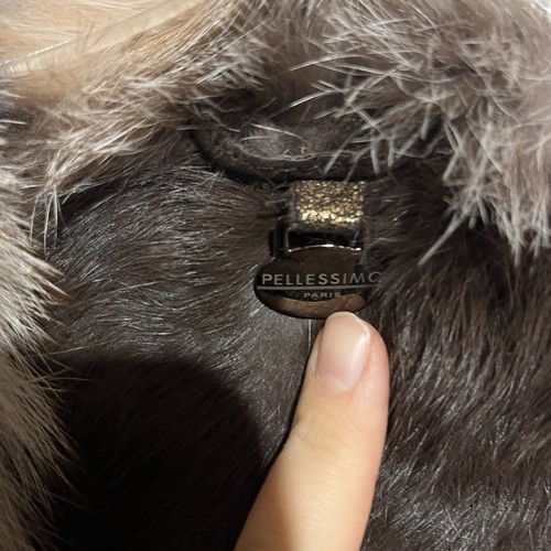 Pellessimo Paris Pelzmantel Hase Fuchs volle Länge komplett gefüttert Metallic Damen S - Bild 7 von 14