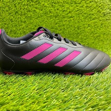 Adidas Goletto VIII FG Girls Size 6Y Black Pink Running Leather Soccer Cleats