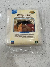 Set of 2 New Pellon USA Wrap-N-Zap 100 Natural Cotton Batting 45" x 1 Yard