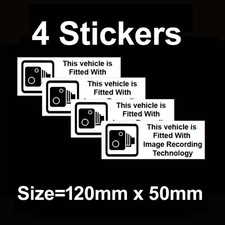 4X  CCTV  IMAGE RECORDING TECHNOLOGY CAR,VEHICLE , TAXI SELF ADHESIVE STICKER