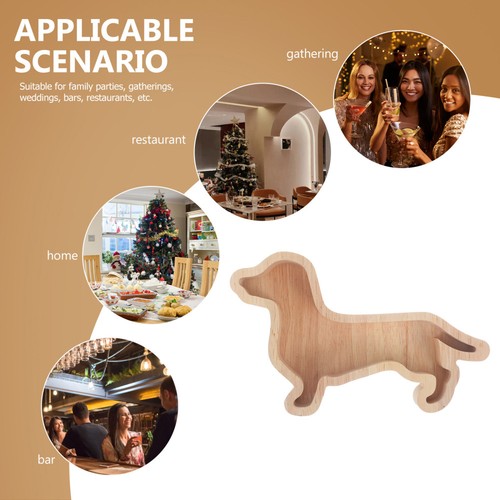 Plato de madera para perro Dachshund madre animal bandeja para servir decorativa - Imagen 8 de 12
