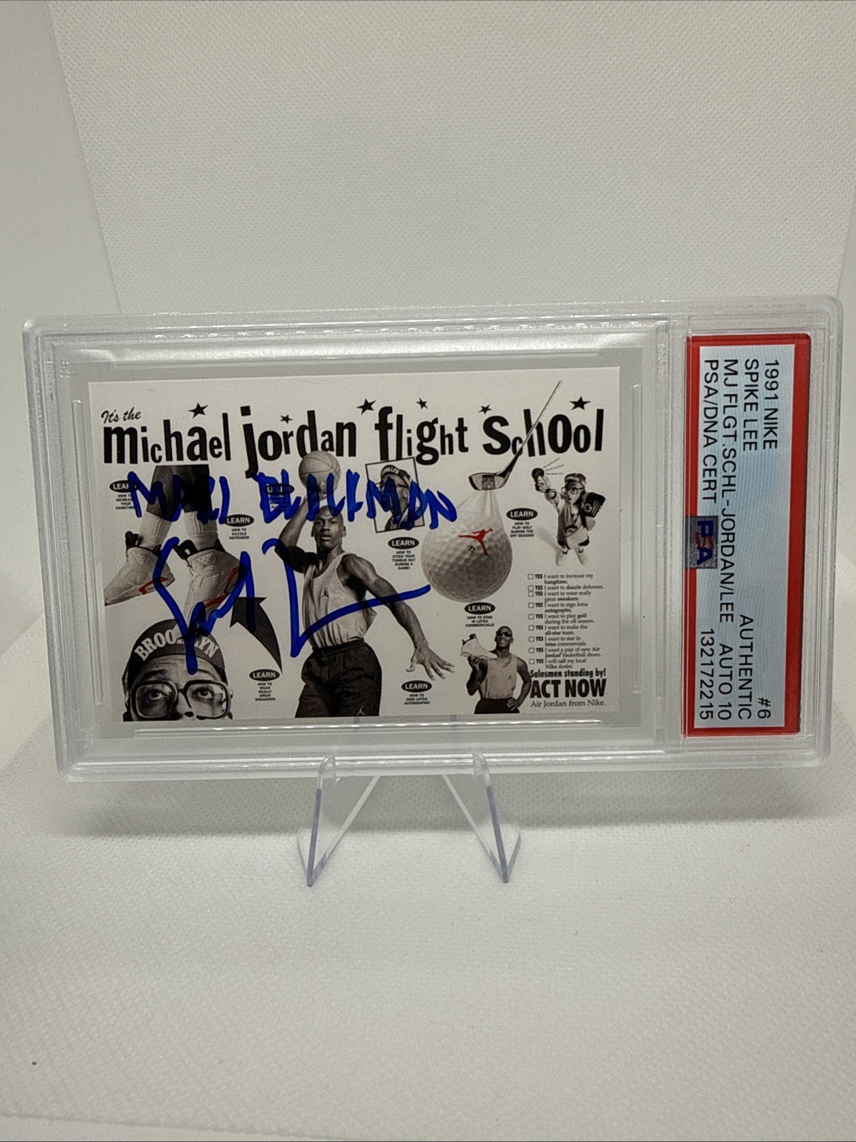 1991 Nike Michael Jordan / Mars Blackmon - Spike Lee Auto PSA 10 view 7