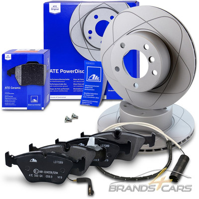 ATE POWERDISC BREMSSCHEIBEN +CERAMIC BELÄGE +KONTAKT VORNE FÜR BMW 5-ER E39