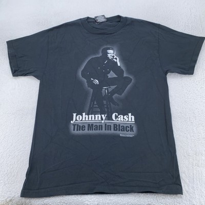 Vintage Johnny Cash Shirt Mens S/M Black Man In Black Zion