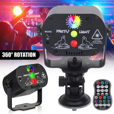RGB LED Laser Projektor DJ Bühnenbeleuchtung 60 Muster Disco Lichteffekt DE