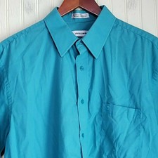 Pierre Cardin Dress Shirt Mens L 16-16.5 32/33 Blue Regular Fit Long Sleeve