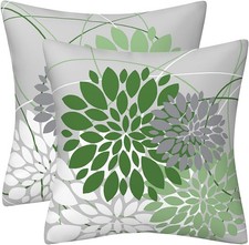 Sage Green Pillow Covers 18x18 Inch Spring 18 x 18 Pack of 2 ,
