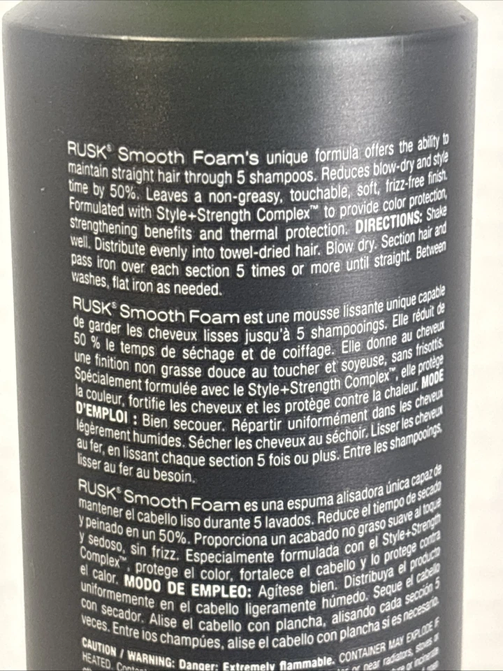 RUSK Espuma Suave CINCO CHAMPÚS RECTOS Mousse de Sujeción Media RARO Nuevo 8 OZ Difícil de Encontrar Foto 4 de 4