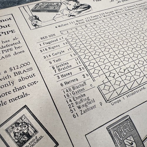 1926 Boston Red Sox Fenway 5¢ Score Card Program, vs. Washington Senators - Picture 8 of 12