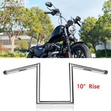 10" Rise 1" Z-Bar Ape Hanger Handlebar For Harley Sportster XL 883 1200 Softail