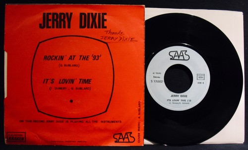 JERRY DIXIE ~ Rockin' At The 93 - Funda de imagen de importación autografiada y 45-Rockabilly - Imagen 2 de 3