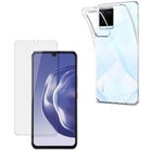 Per  VIVO Y21A COVER CUSTODIA TRASPARENTE + PELLICOLA VETRO TEMPERATO Y 21 A