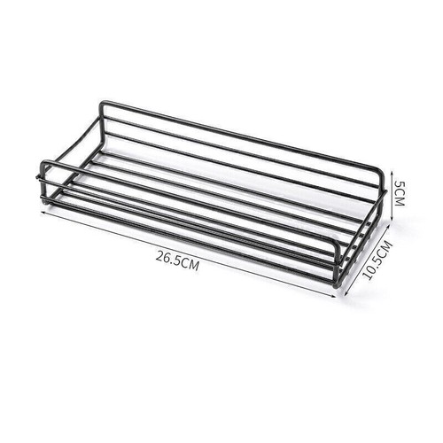 Stable Bathroom Kitchen Wall Organizer Storage Rack Shower Shelf Iron Basket - Picture 3 of 13