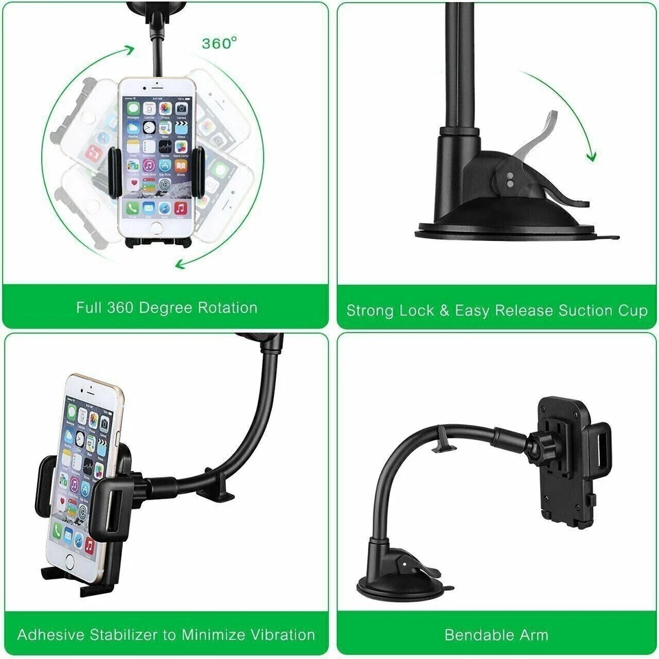 Car Windshield Mount Cradle Holder Stand GPS for Cell Phone Universal 360°  - Image 3 of 4