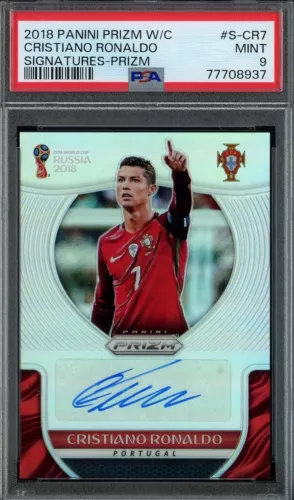 2018 Panini Prizm World Cup SILVER Cristiano Ronaldo AUTO /25 PSA 9 MT AUTOGRAPH